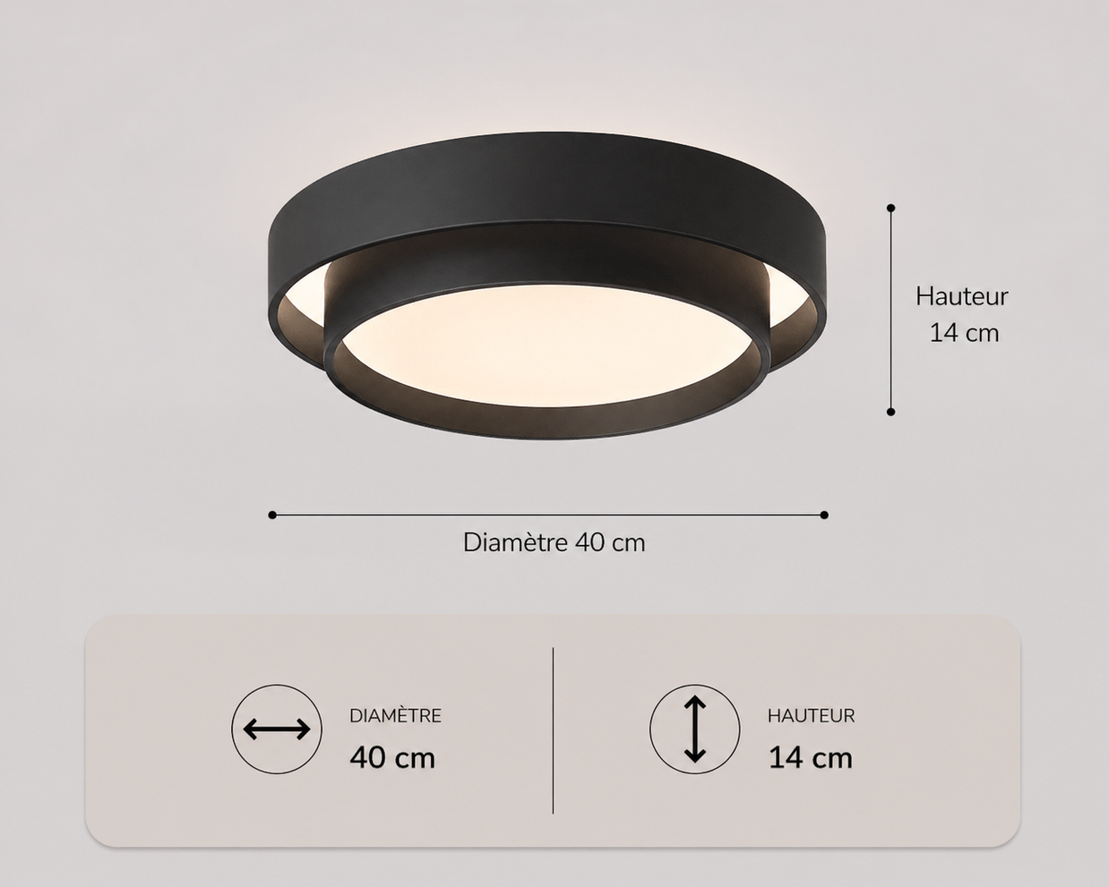 Babylone – Plafonnier LED | Plafonnier Double Cercle