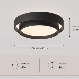 Babylone – Plafonnier LED | Plafonnier Double Cercle