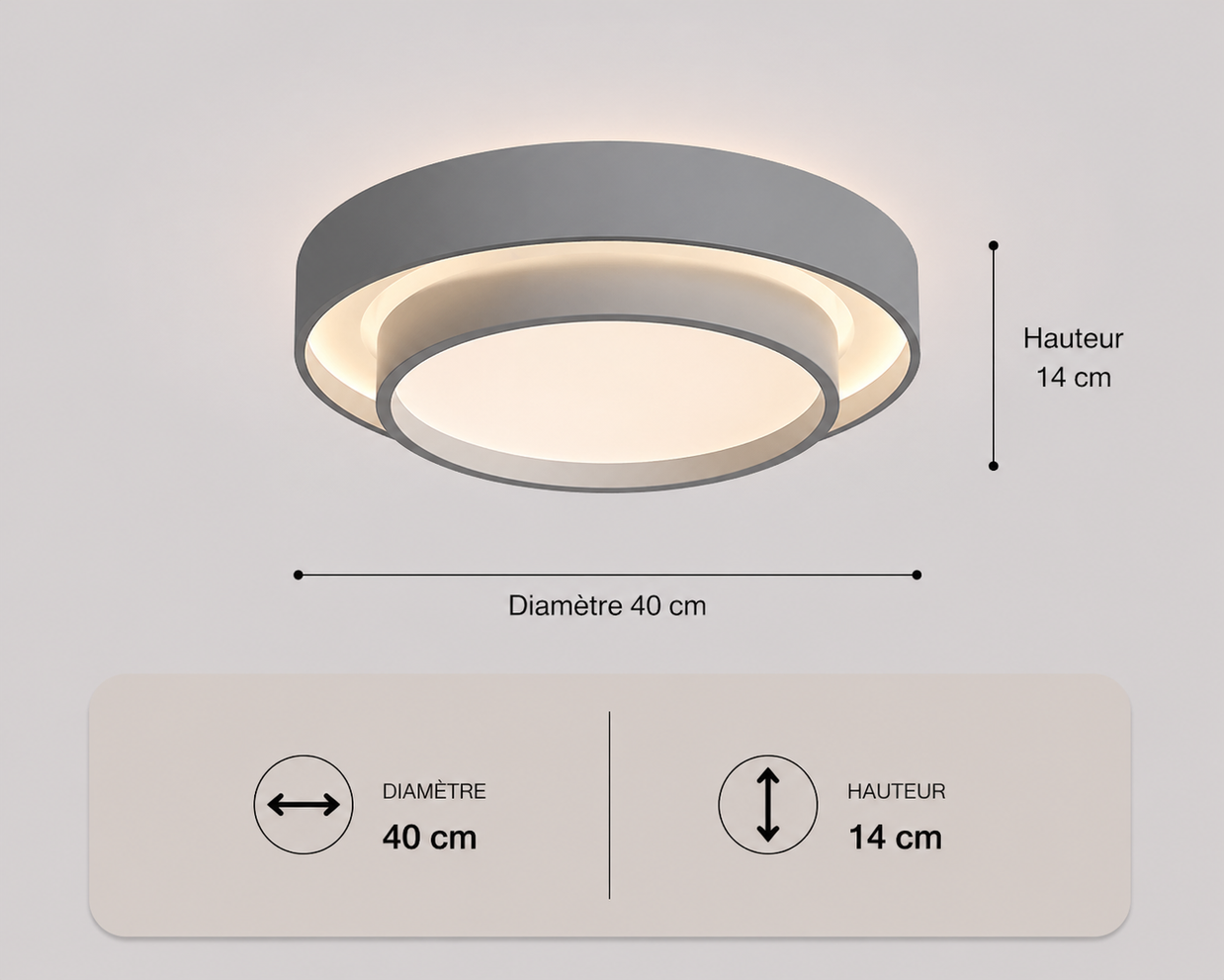Babylone – Plafonnier LED | Plafonnier Double Cercle