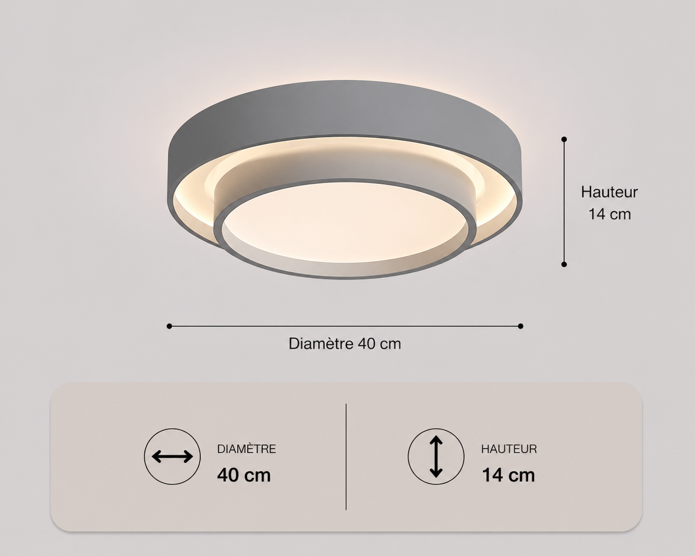 Babylone – Plafonnier LED | Plafonnier Double Cercle