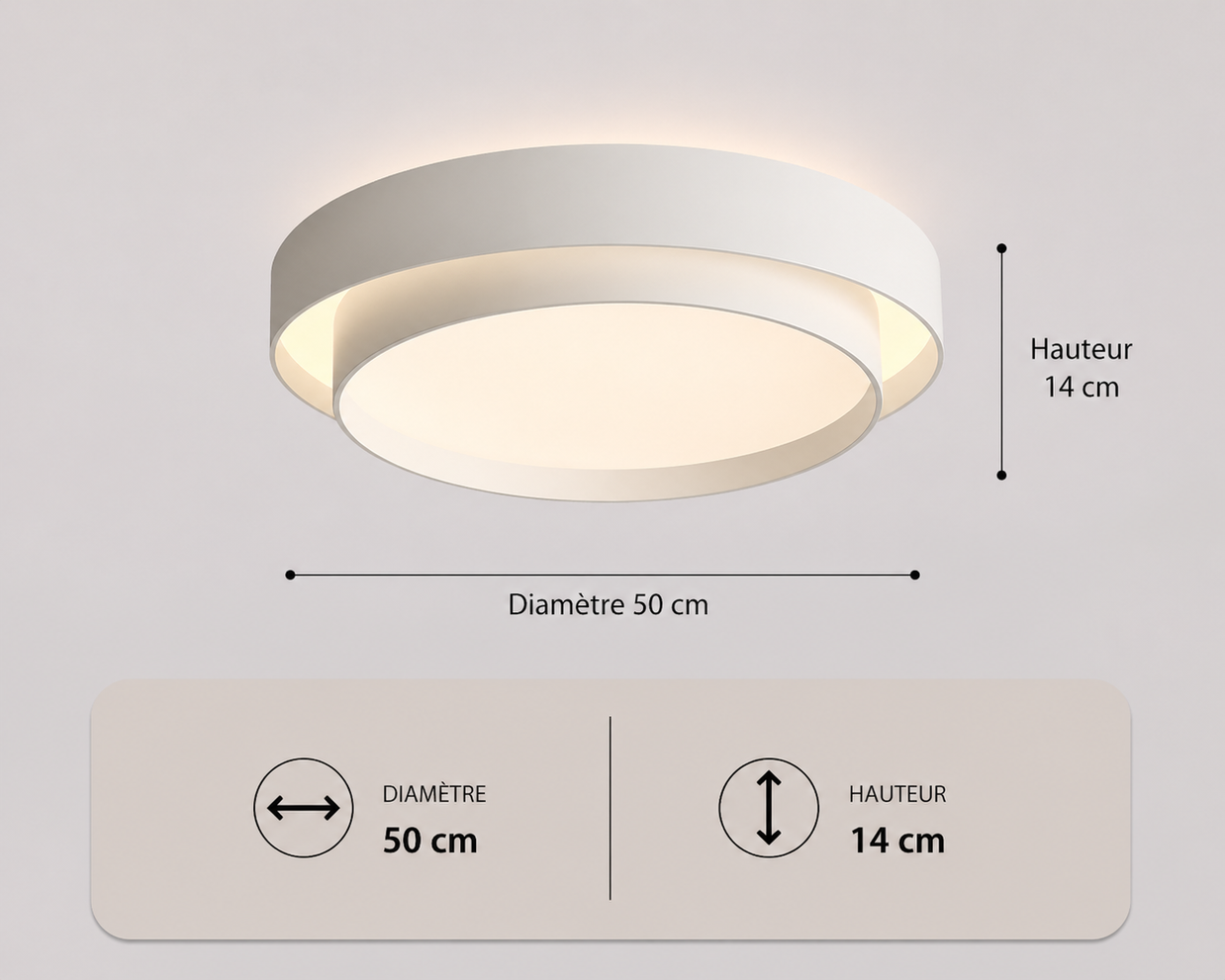 Babylone – Plafonnier LED | Plafonnier Double Cercle