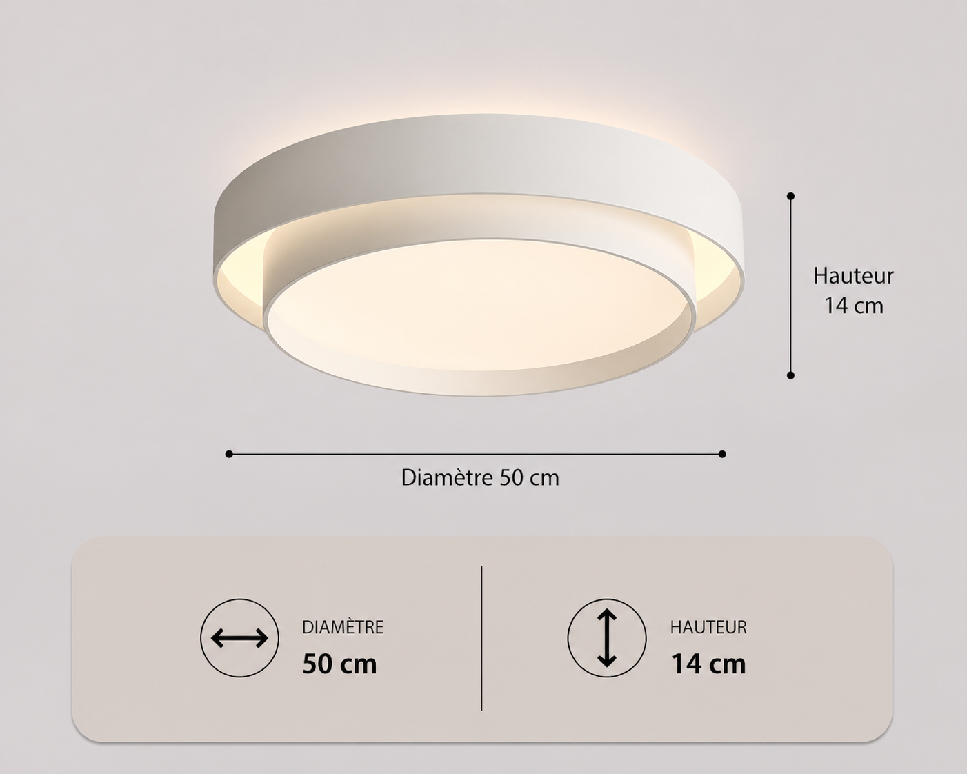 Babylone – Plafonnier LED | Plafonnier Double Cercle