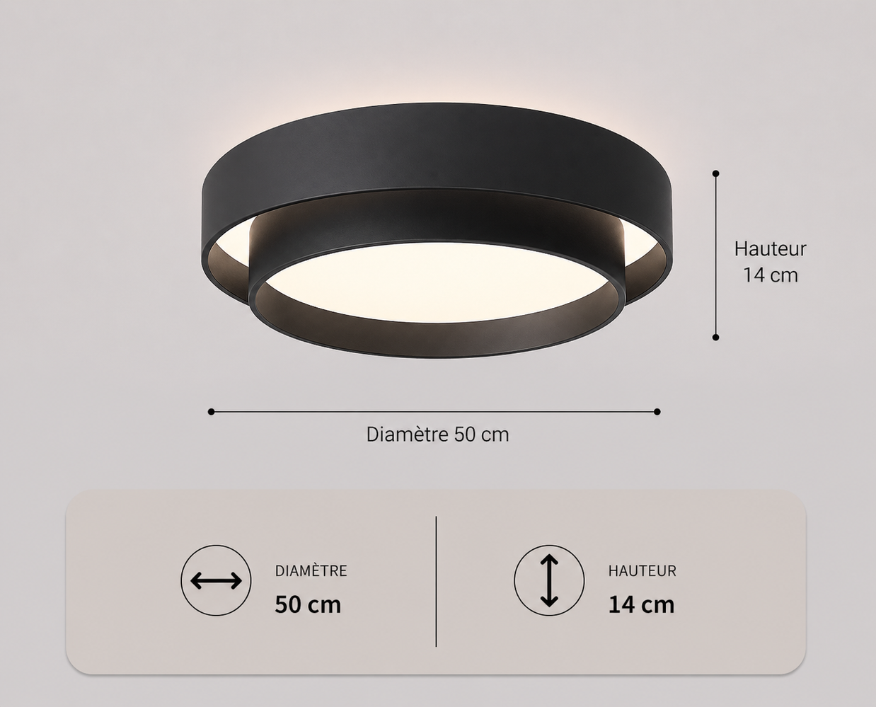 Babylone – Plafonnier LED | Plafonnier Double Cercle