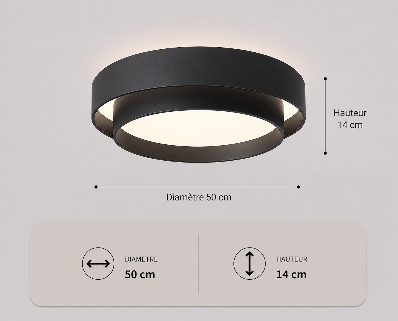 Babylone – Plafonnier LED | Plafonnier Double Cercle