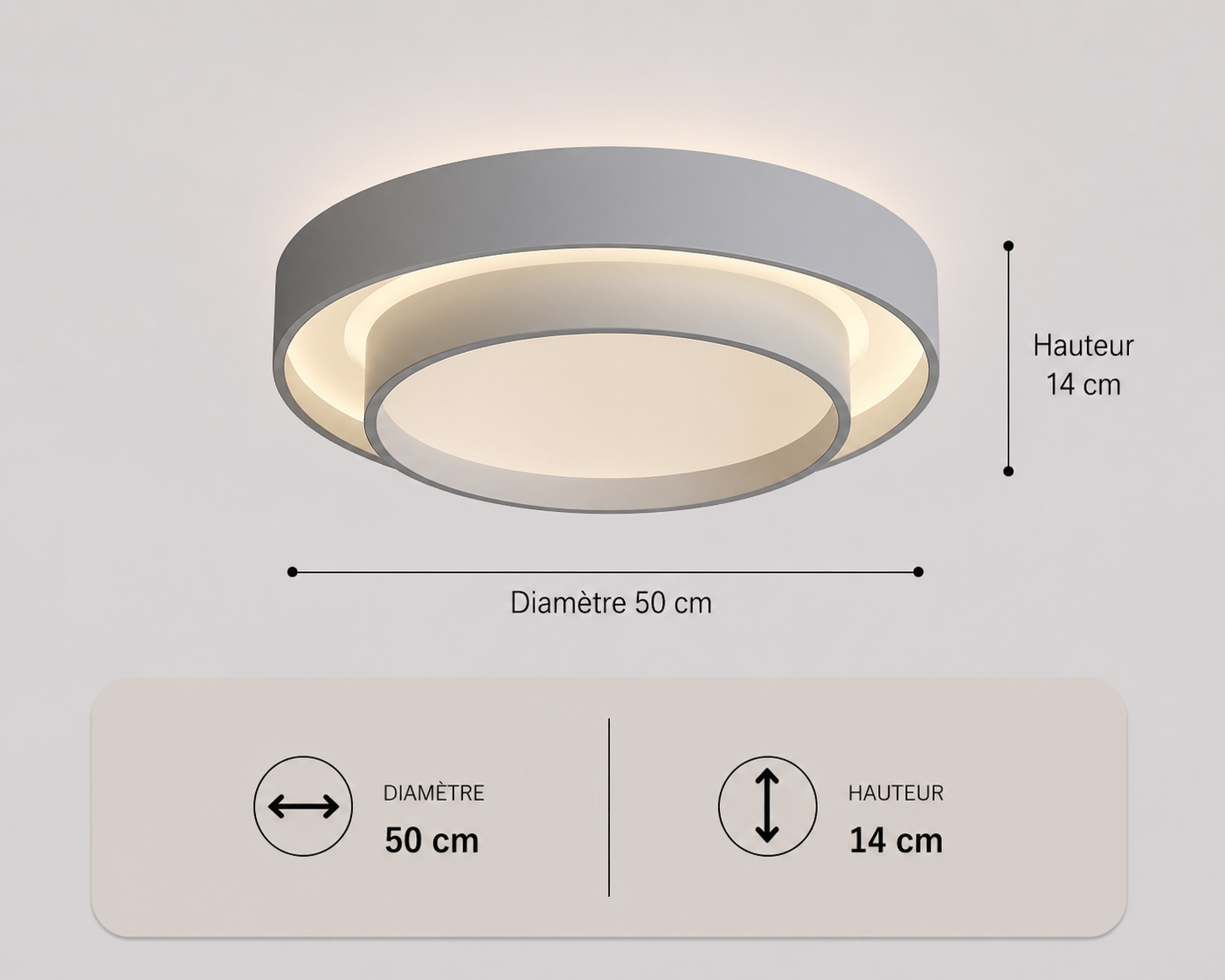 Babylone – Plafonnier LED | Plafonnier Double Cercle