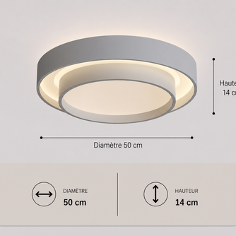 Babylone – Plafonnier LED | Plafonnier Double Cercle