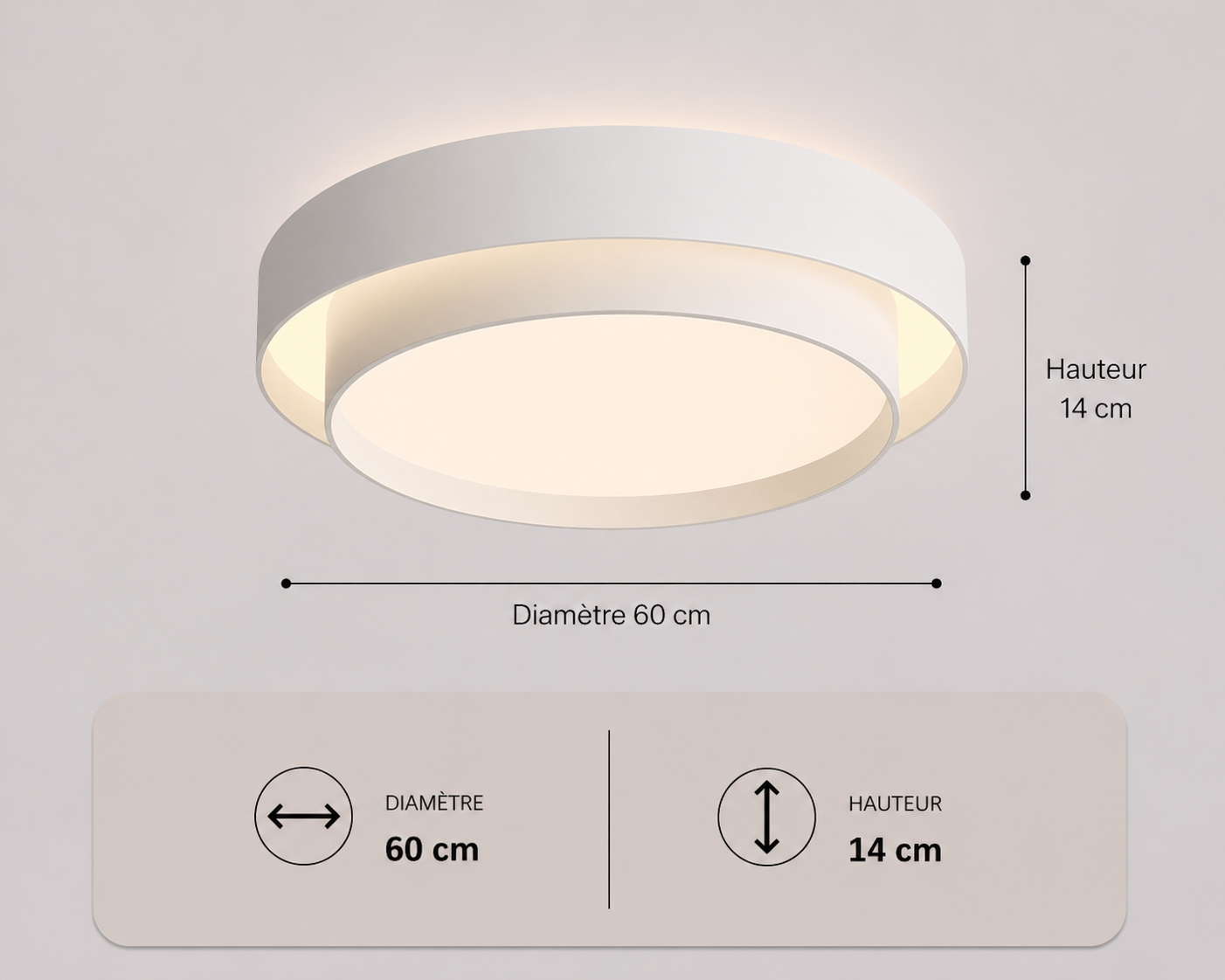 Babylone – Plafonnier LED | Plafonnier Double Cercle