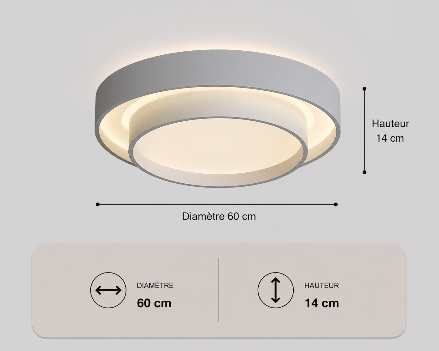 Babylone – Plafonnier LED | Plafonnier Double Cercle