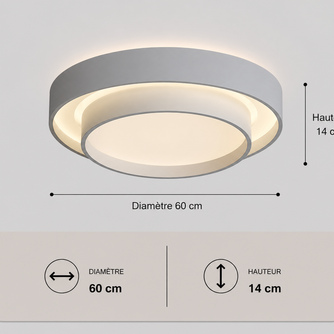 Babylone – Plafonnier LED | Plafonnier Double Cercle