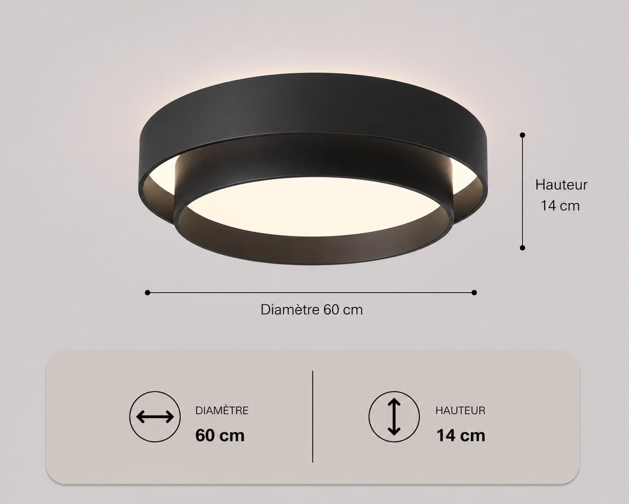 Babylone – Plafonnier LED | Plafonnier Double Cercle