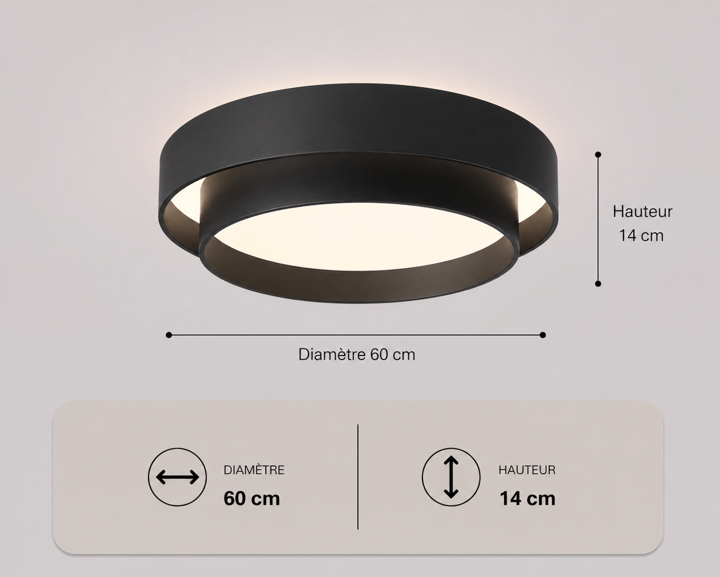 Babylone – Plafonnier LED | Plafonnier Double Cercle