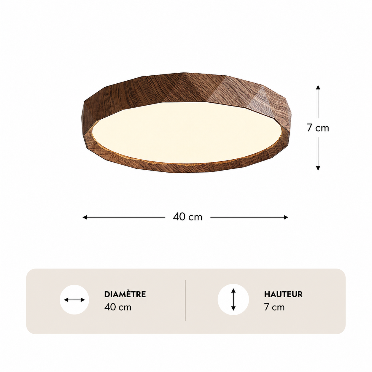 Fidji – Plafonnier Salle de Bain | Luminaire Art Déco Bois Noyer