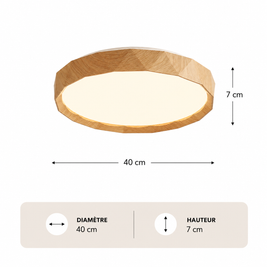 Fidji – Plafonnier Salle de Bain | Luminaire Art Déco Bois Noyer