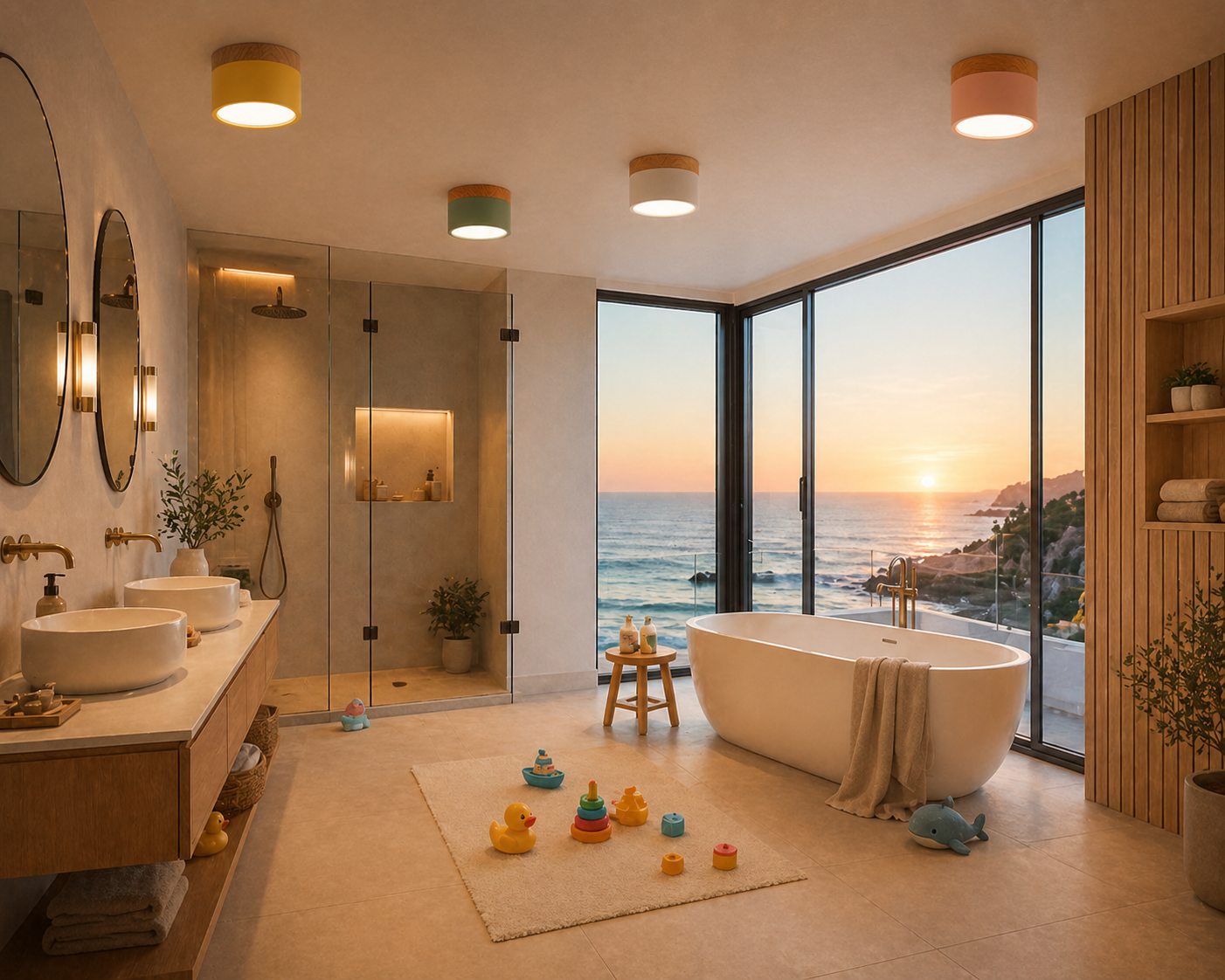Roan – Plafonnier Salle de Bain | Spot LED Multicolore Dimmable Compact