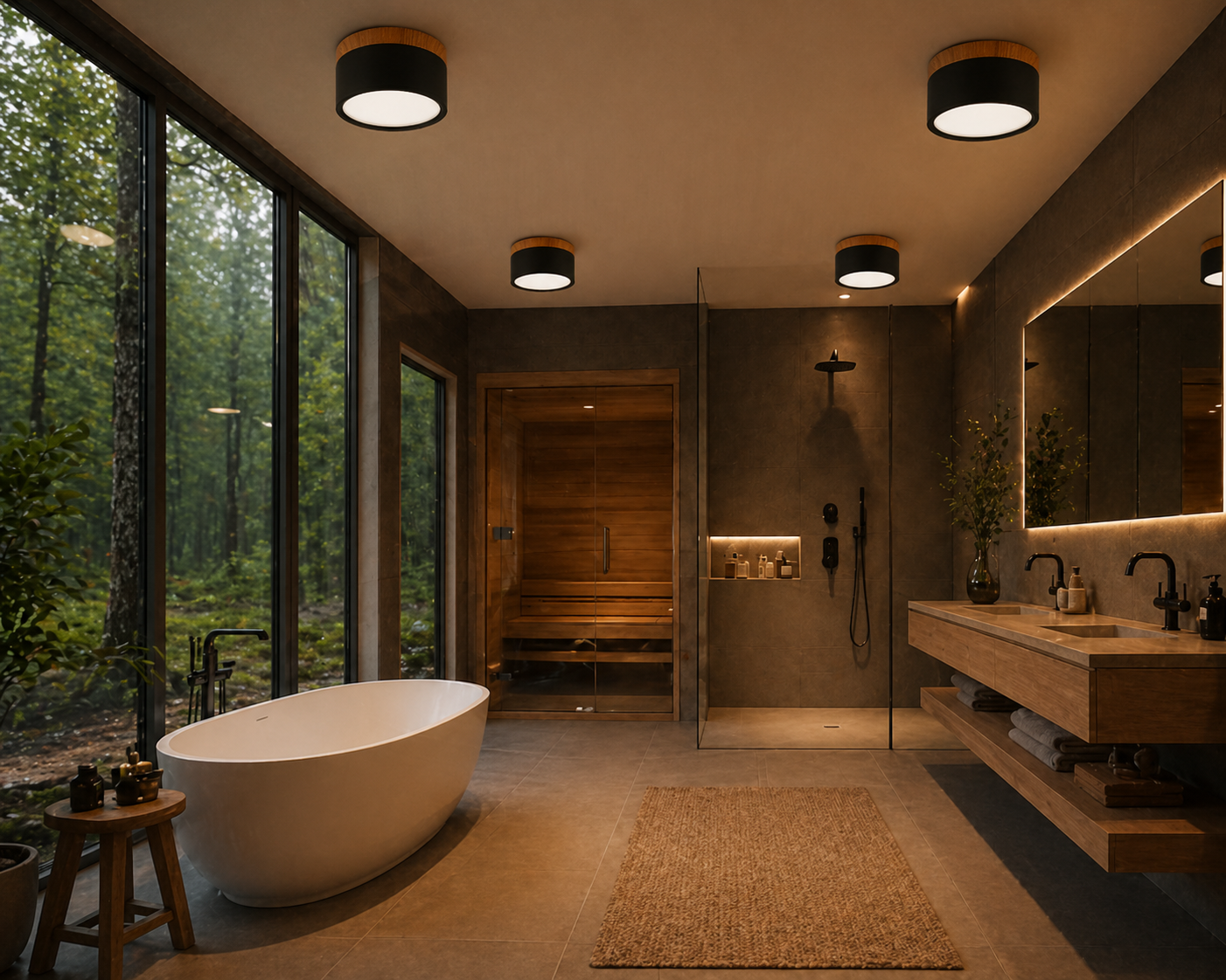 Roan – Plafonnier Salle de Bain | Spot LED Multicolore Dimmable Compact