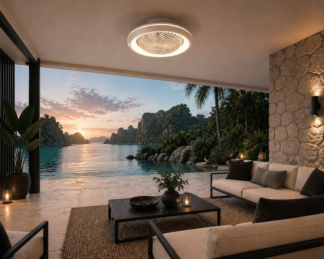 Plafonnier Ventilateur | Ventilateur Plafond LED Design Circulaire – Ring