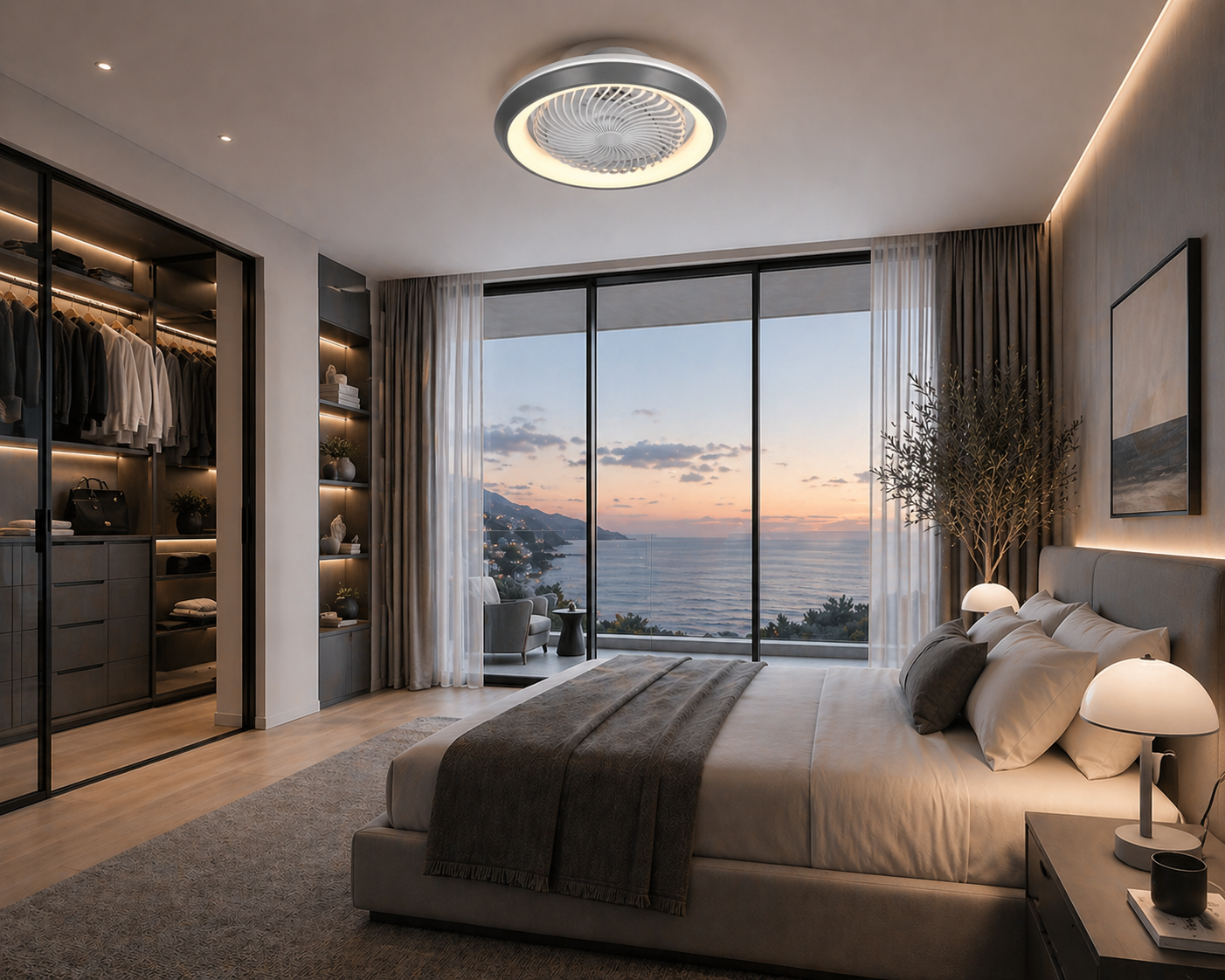 Plafonnier Ventilateur | Ventilateur Plafond LED Design Circulaire – Ring