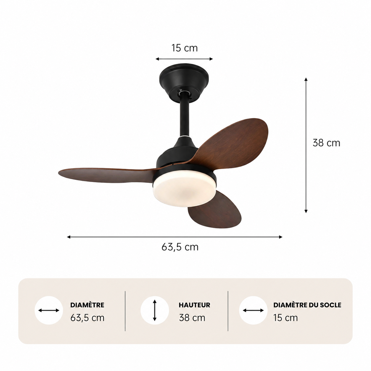 Mini – Plafonnier Ventilateur | Ventilateur Plafond LED Compact Télécommande