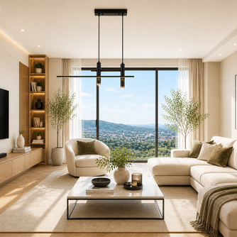 Highway – Lustre | Suspension Linéaire Aluminium Noir