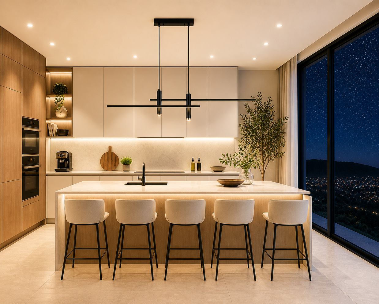 Highway – Lustre | Suspension Linéaire Aluminium Noir
