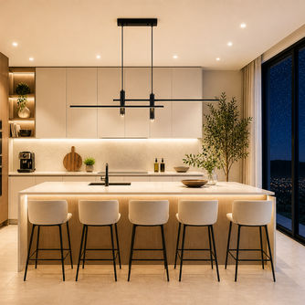 Highway – Lustre | Suspension Linéaire Aluminium Noir