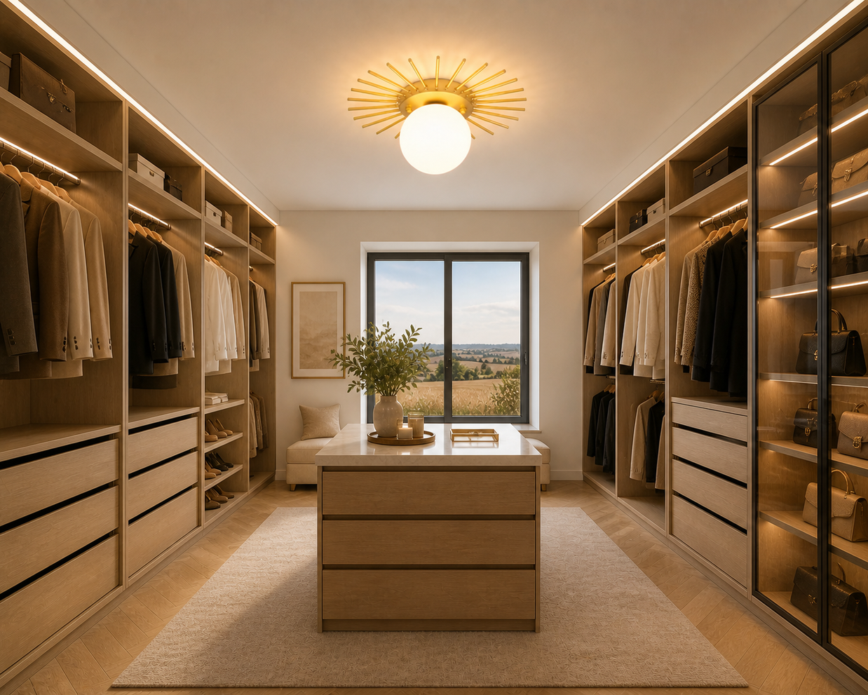Soleil – Plafonnier Salon | Luminaire Doré Forme Soleil