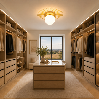 Soleil – Plafonnier Salon | Luminaire Doré Forme Soleil
