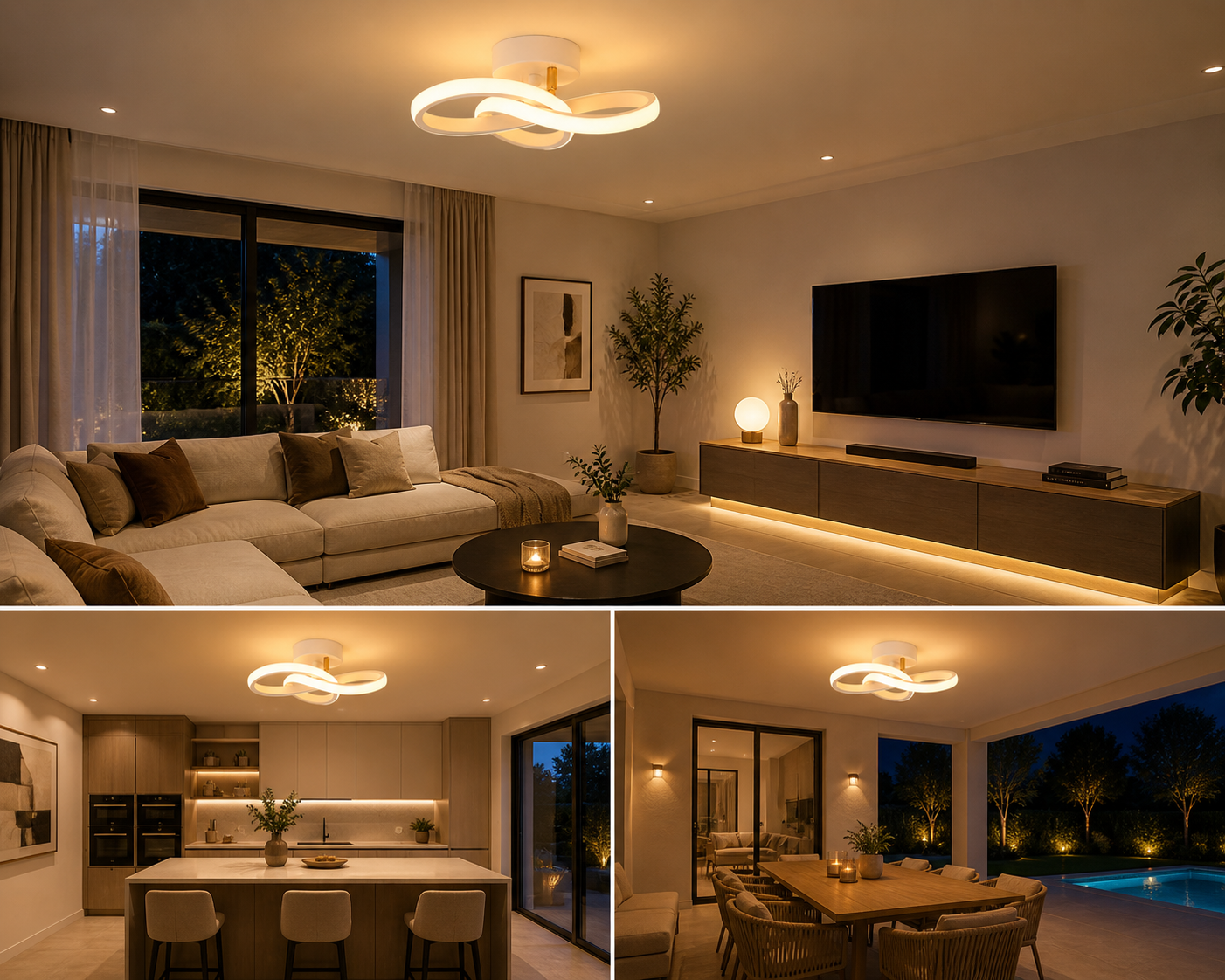 Lasso – Plafonnier Salon | Luminaire Design Circulaire Entrelacé