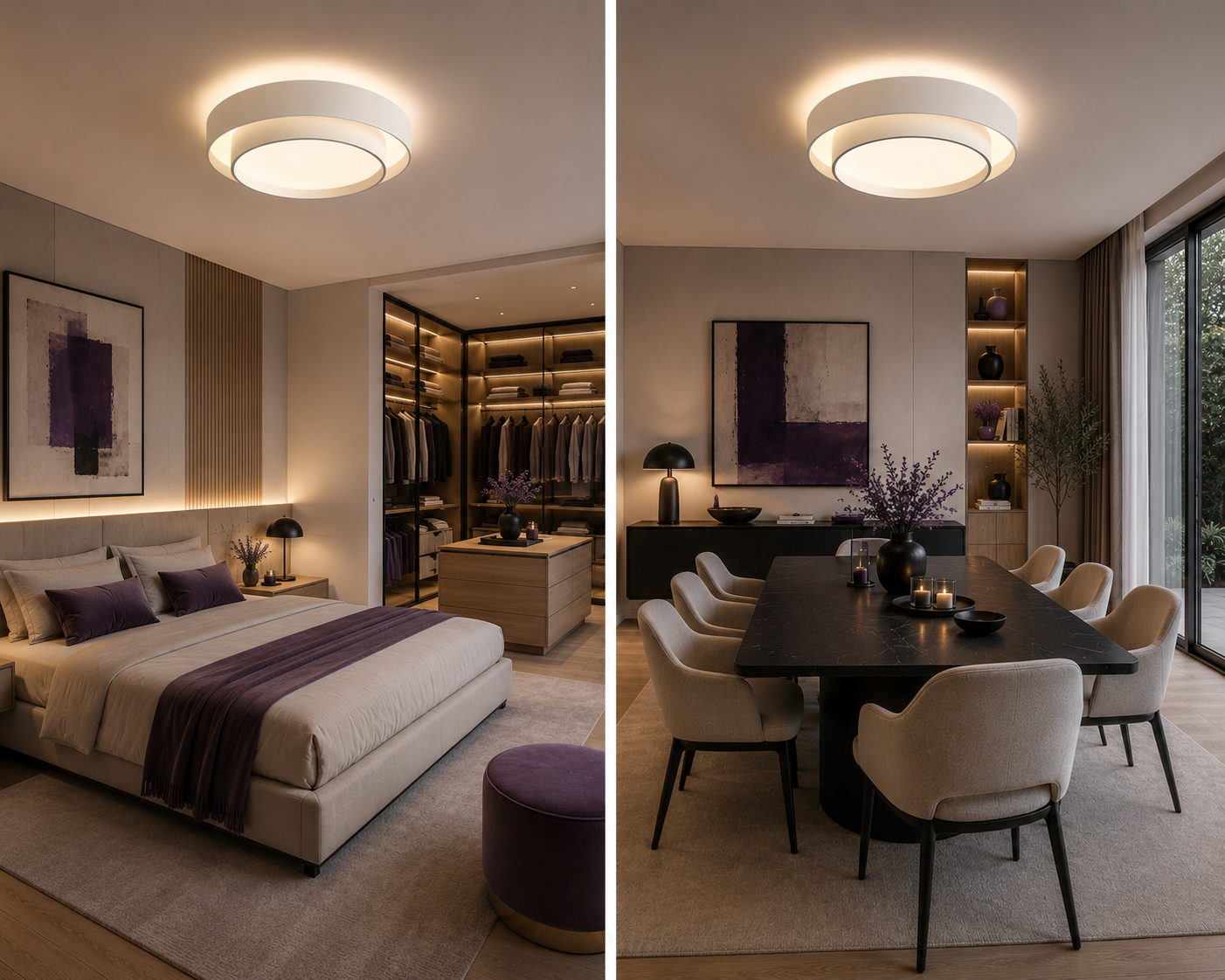 Babylone – Plafonnier LED | Plafonnier Double Cercle