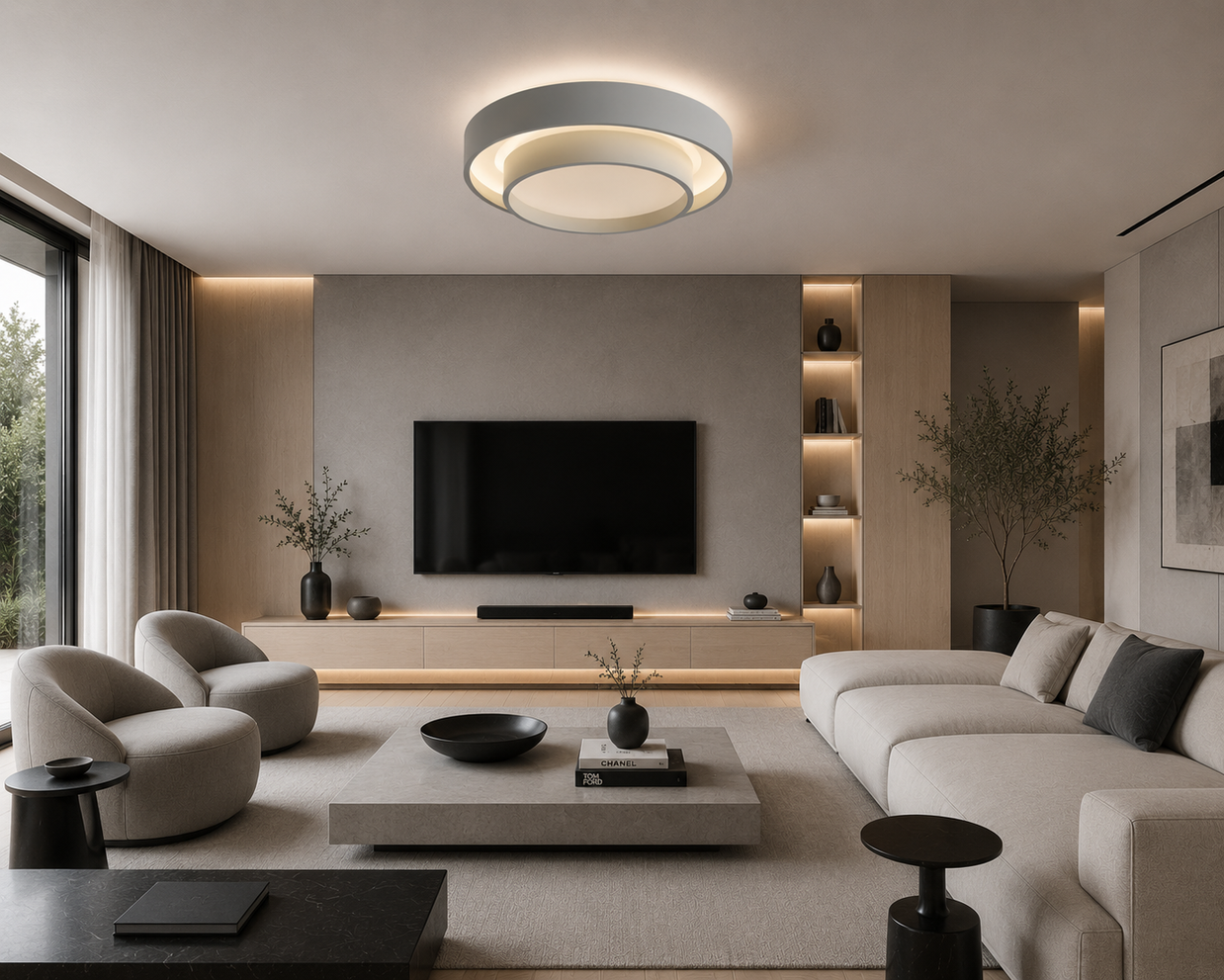 Babylone – Plafonnier LED | Plafonnier Double Cercle
