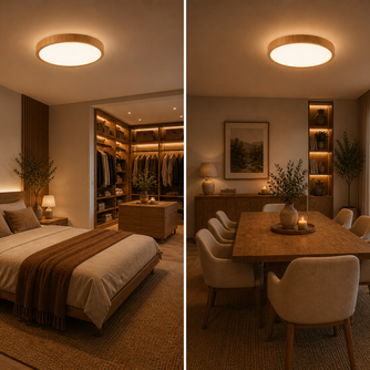 Vayana – Plafonnier LED | Plafonnier Ultra-Fin Effet Bois