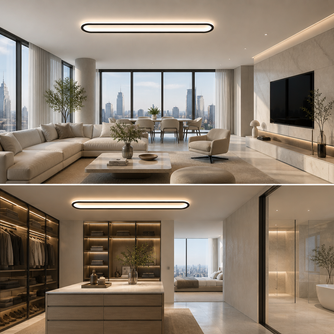 Daytona – Plafonnier LED | Luminaire Linéaire Doré Noir