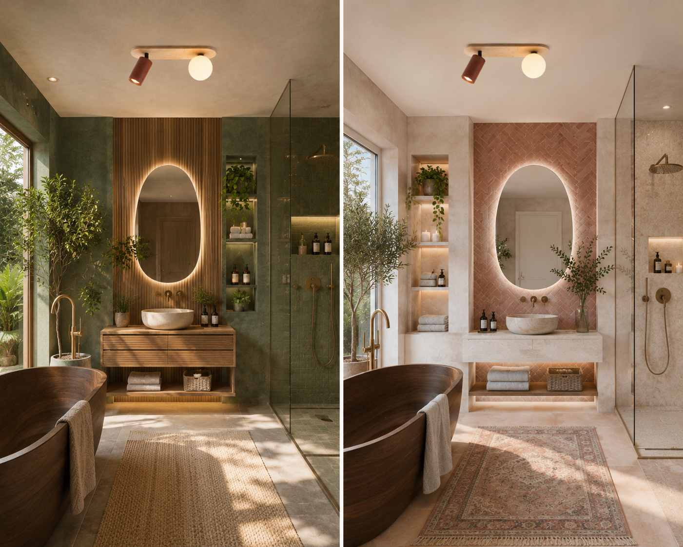 Uranus – Plafonnier Salle de Bain | Luminaire Pierre Travertin Spot Orientable