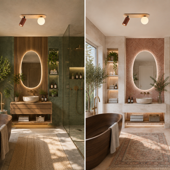 Uranus – Plafonnier Salle de Bain | Luminaire Pierre Travertin Spot Orientable