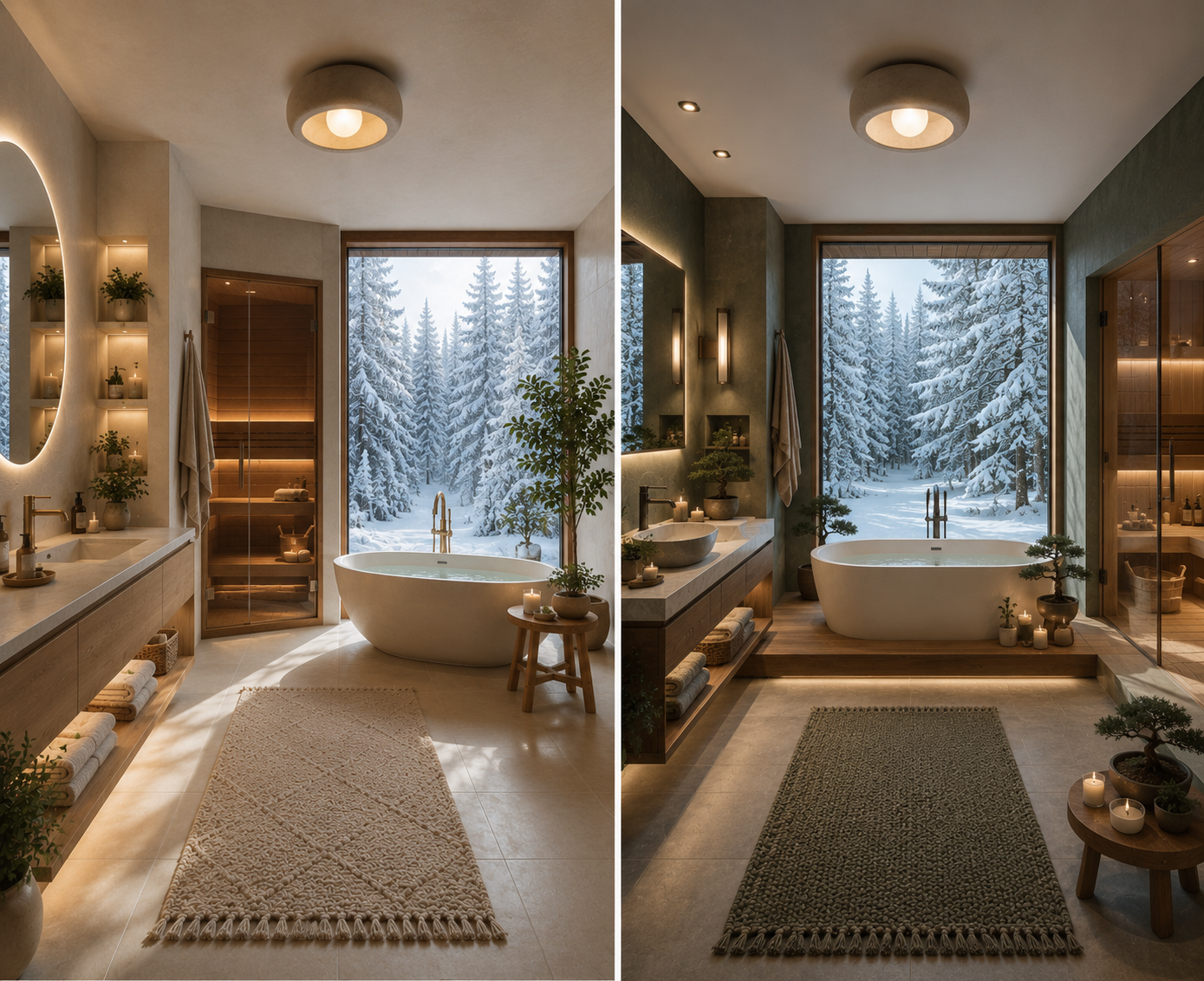 Boku – Plafonnier Salle de Bain | Plafonnier LED Dimmable Effet Bois