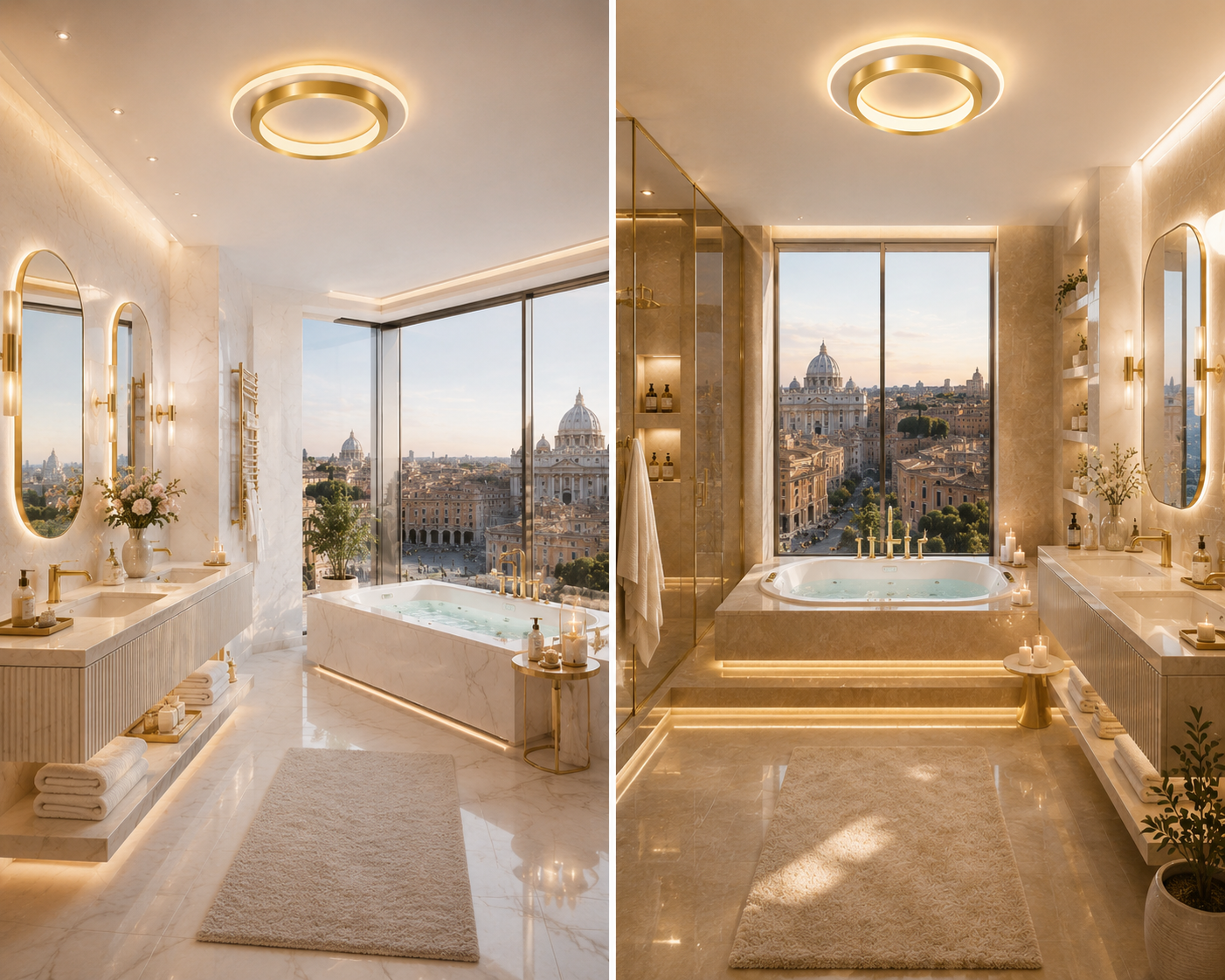Pure – Plafonnier Salle de Bain | Plafonnier Doré Nordique Lumière Variable