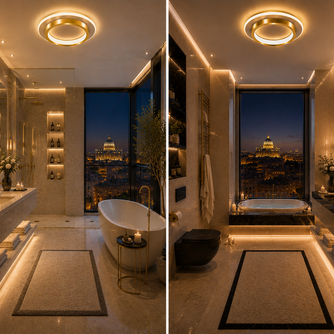 Pure – Plafonnier Salle de Bain | Plafonnier Doré Nordique Lumière Variable