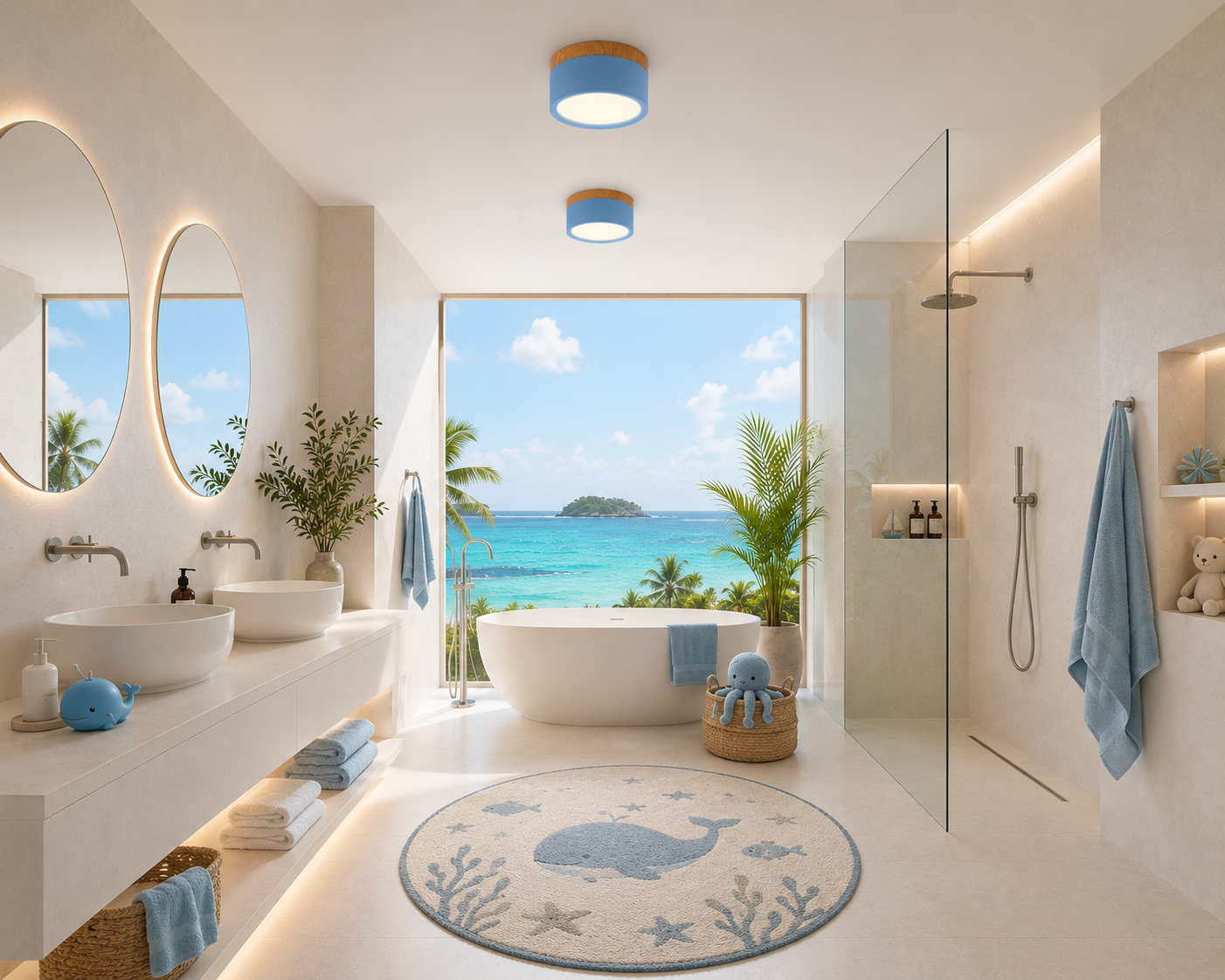 Roan – Plafonnier Salle de Bain | Spot LED Multicolore Dimmable Compact