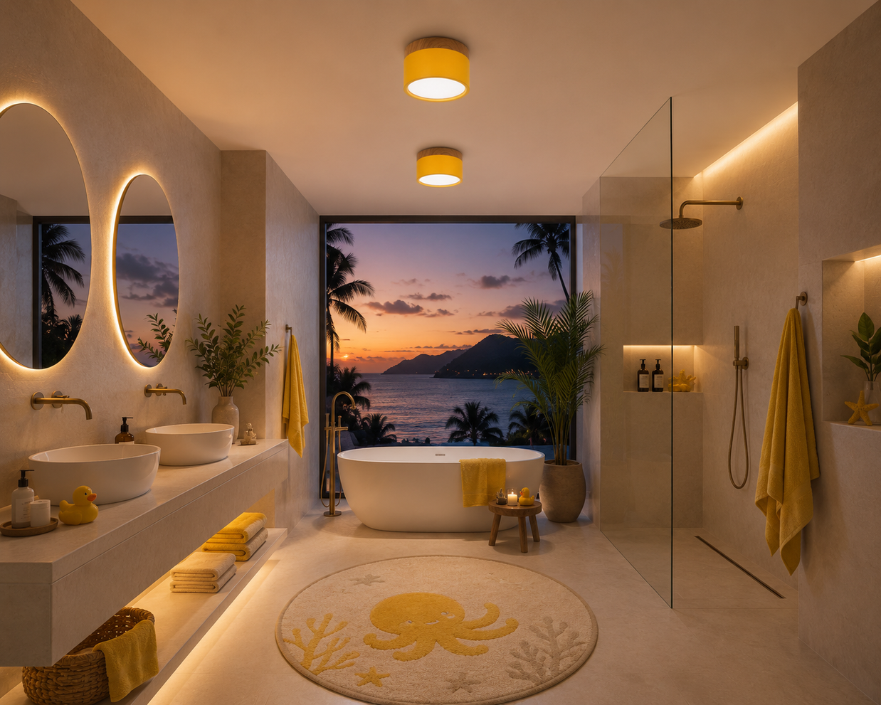 Roan – Plafonnier Salle de Bain | Spot LED Multicolore Dimmable Compact