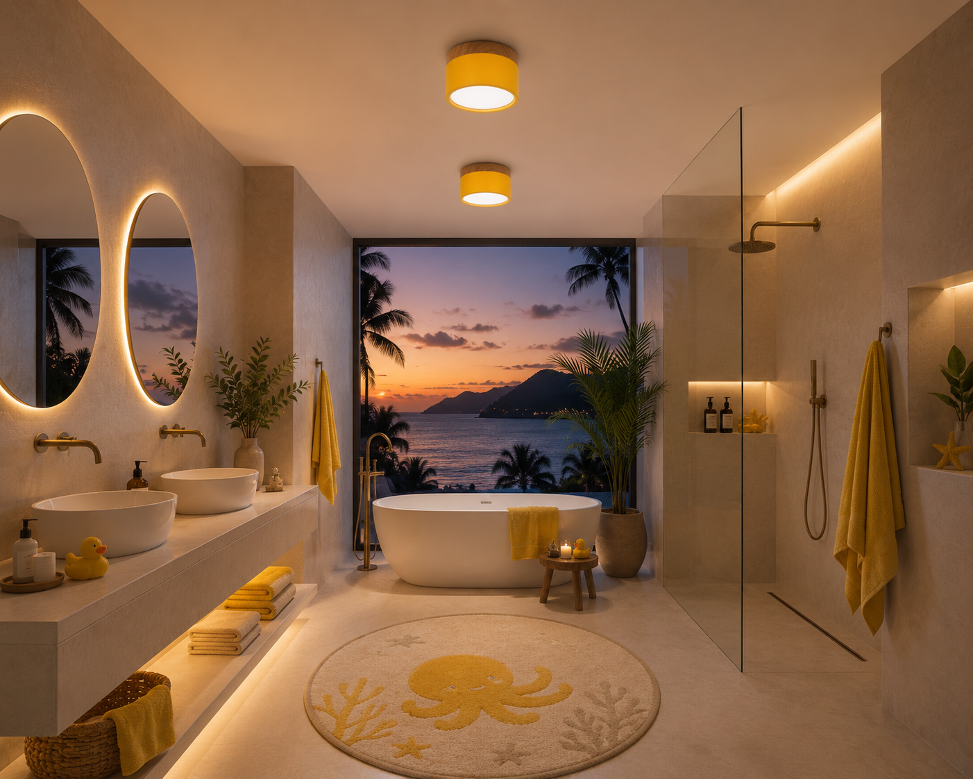Roan – Plafonnier Salle de Bain | Spot LED Multicolore Dimmable Compact