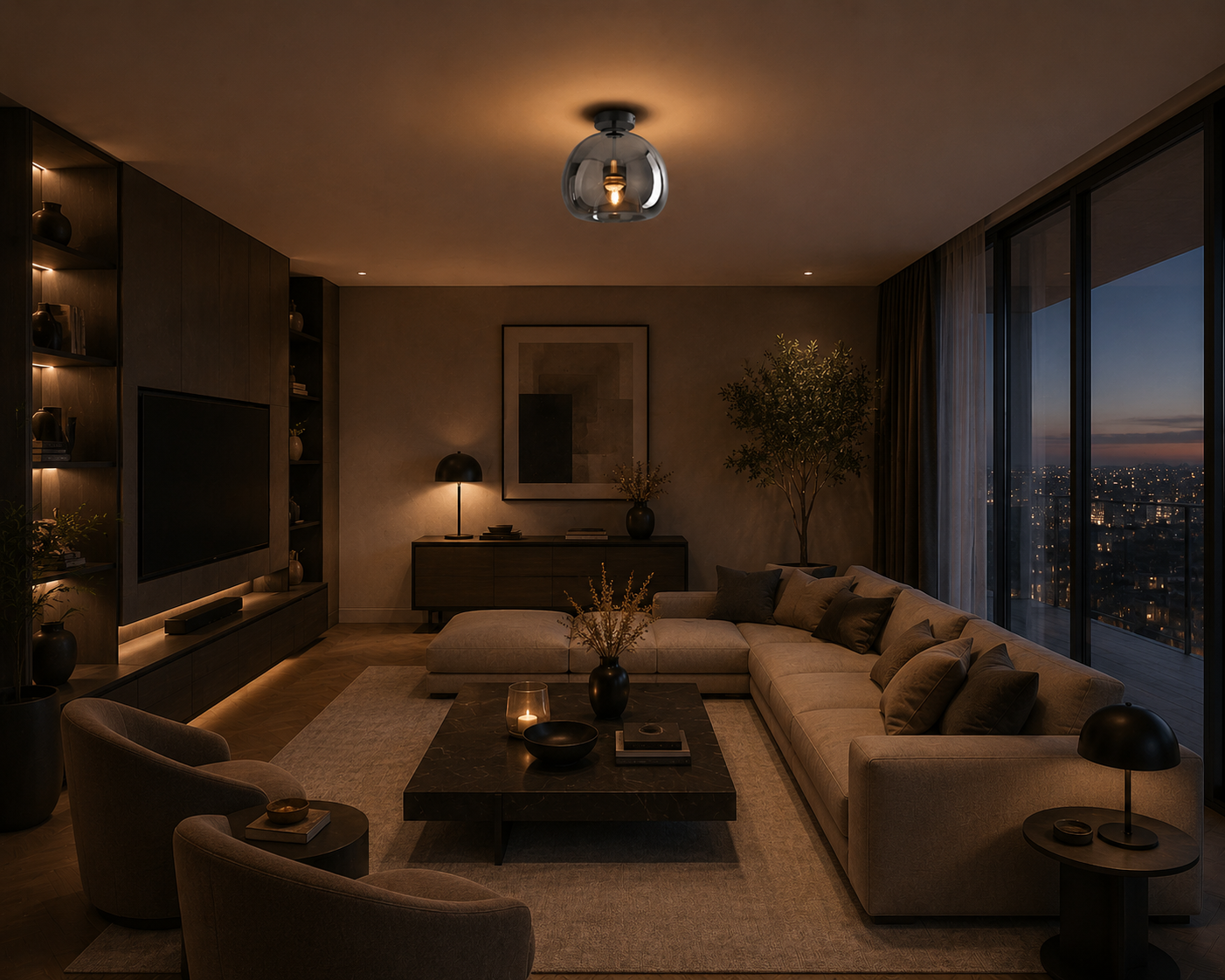Luna – Plafonnier Salon | Plafonnier Globe Verre