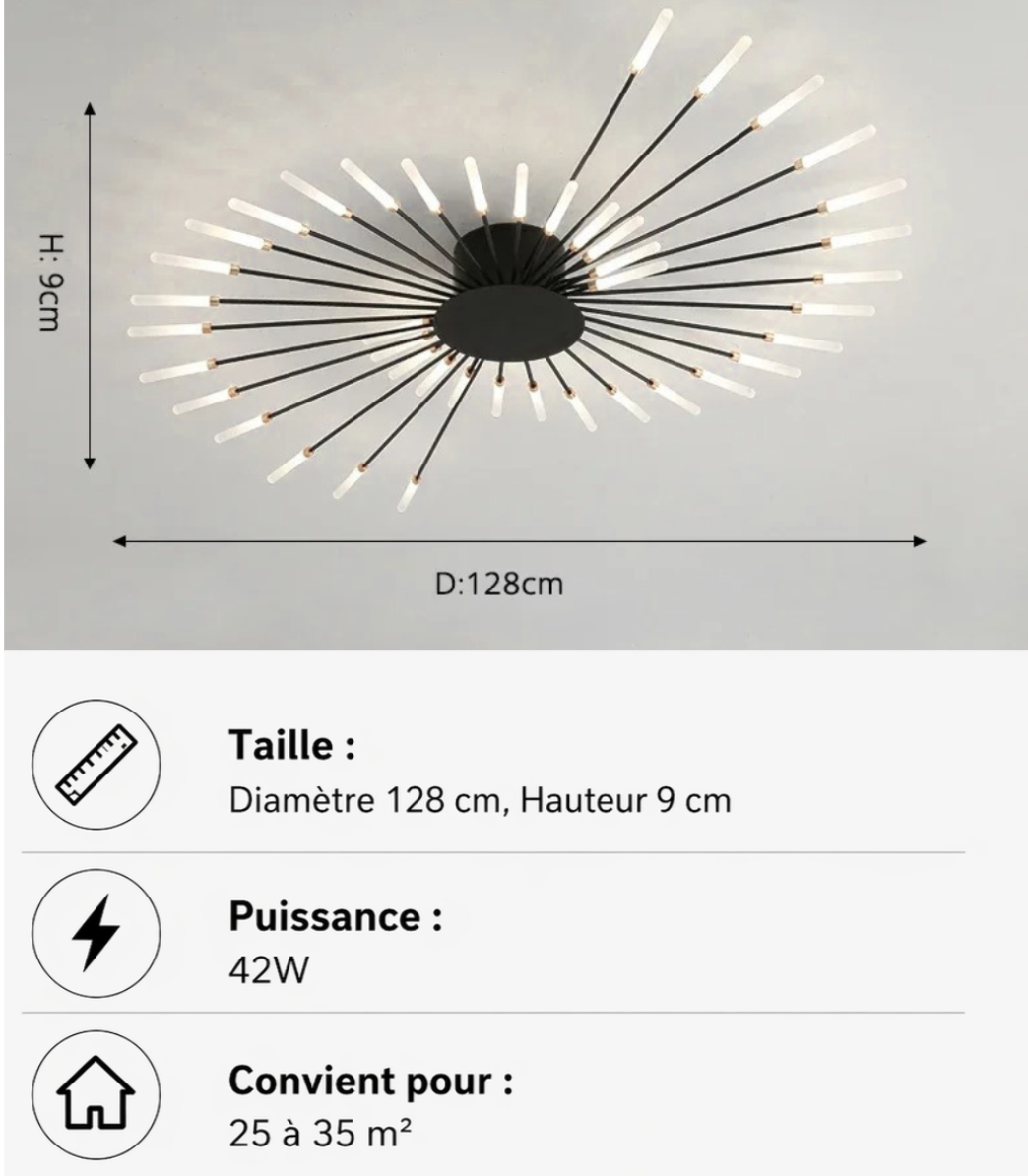 Spiral – Plafonnier Salon | Luminaire Design Doré Noir Style Nordique