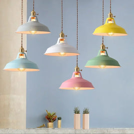 80's – Lustre | Suspension Industrielle Métal Vintage Multicolore