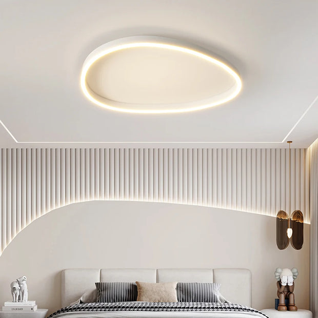 Arena Curve – Plafonnier LED | Luminaire Aluminium Brossé Forme Ovale