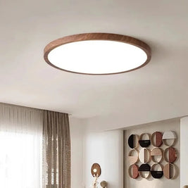 Classe – Plafonnier Salon | Plafonnier LED Ultrafin Finition Effet Bois
