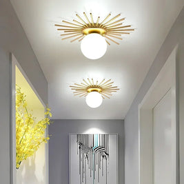 Soleil – Plafonnier Salon | Luminaire Doré Forme Soleil