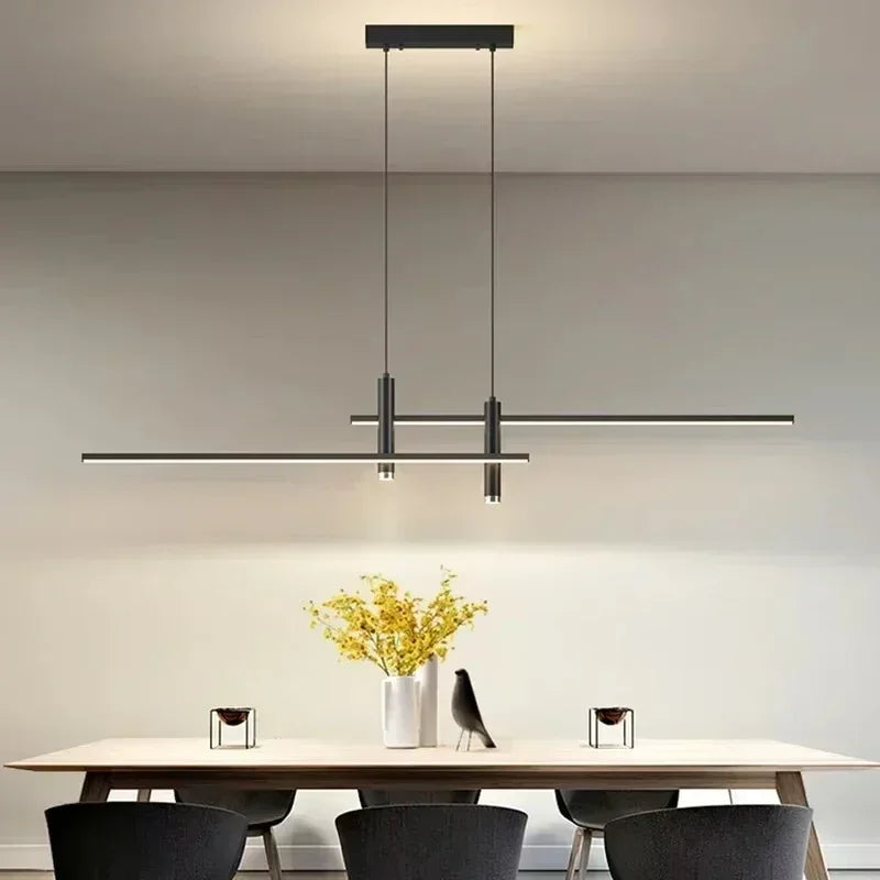 Highway – Lustre | Suspension Linéaire Aluminium Noir