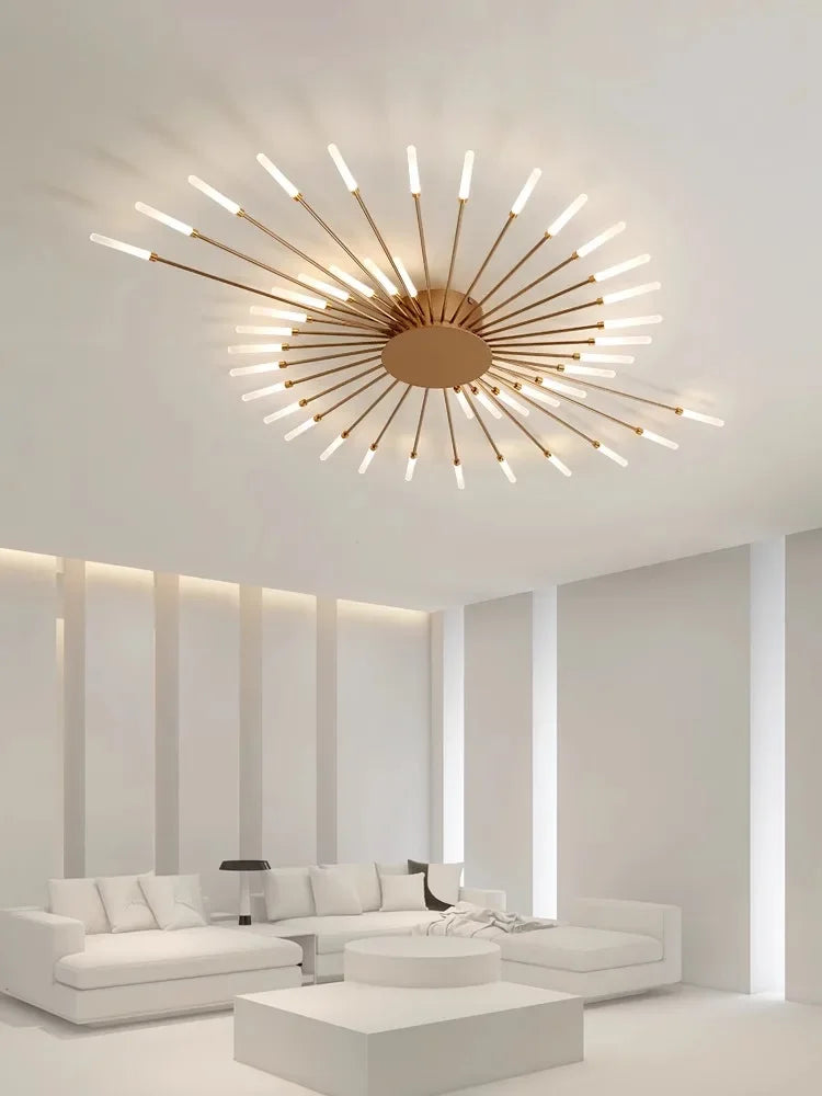 Spiral – Plafonnier Salon | Luminaire Design Doré Noir Style Nordique
