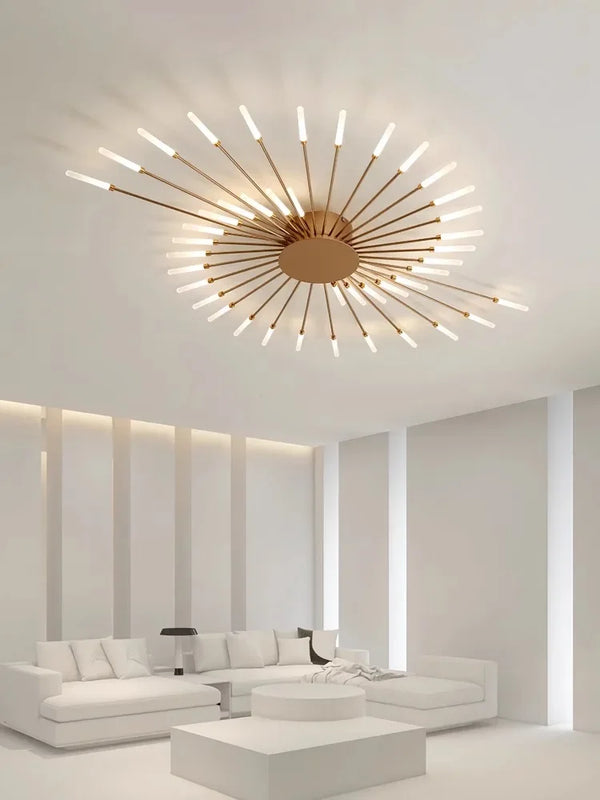 Spiral – Plafonnier Salon | Luminaire Design Doré Noir Style Nordique
