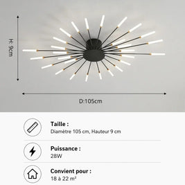 Spiral – Plafonnier Salon | Luminaire Design Doré Noir Style Nordique